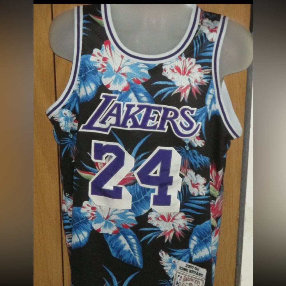 2007-08 Los Angeles Lakers Kobe 24 Floral Tropical Jersey NBA Hardwood Classics